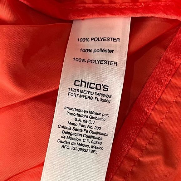 NWT Zenergy by Chicos Orange Rain Coat w Gold Embellishments Size : 1 - Picture 6 of 12